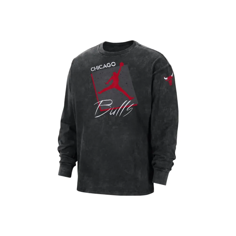 JORDAN Chicago Bulls Courtside Statement Edition Men's JORDAN Max90 Nba Long-Sleeve T-Shirt-0