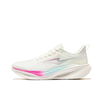 Erke Cushioning Rebound Low Top City Commute Running Shoes Women's Microcrystal White Numbers Pink