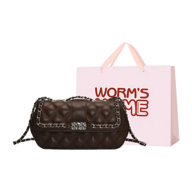 Worm's Home PU Shoulder Bag Regular Women's Ecru/Silver Black/Coffee-12