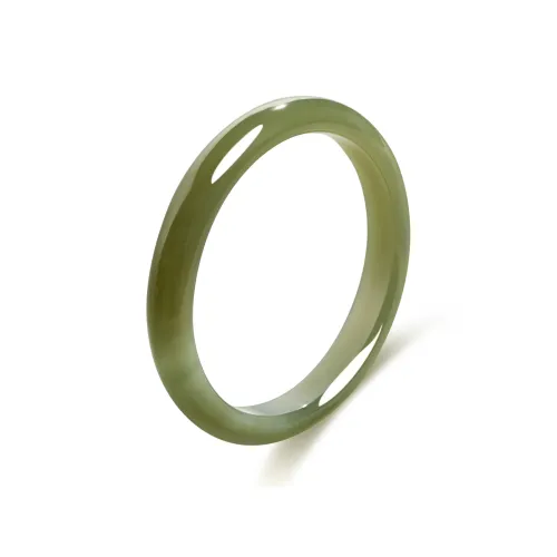 Lao Feng Xiang Hetian Jade Bangles Green Jade Women's