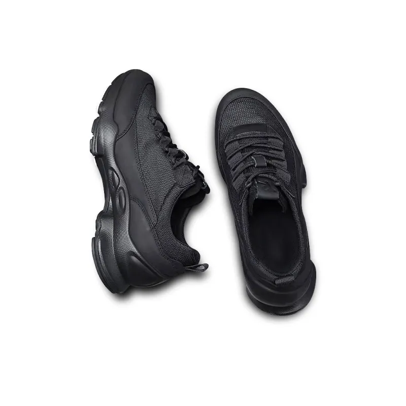 Bansley Cushioned Slip Resistant Abrasion Resistant Breathable Low Top Running Shoes Men's Black-3
