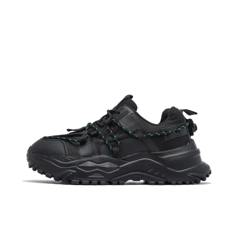 Singing Anti Slip And Wear Resistant Height Increasing Low Top Chunky Sneakers Unisex Black-0