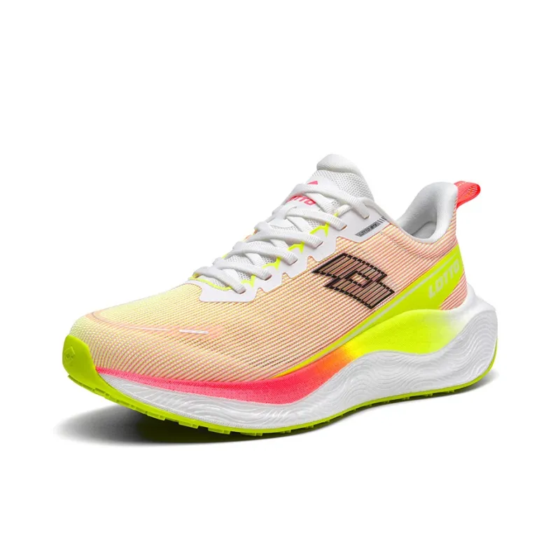 LOTTO Diamond Speed Cushioning, Slip Resistant, And Abrasion Resistant Low Top Running Shoes Unisex Neon Red-1