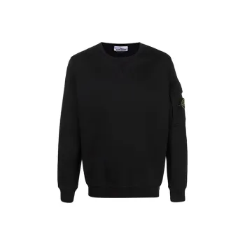 STONE ISLAND Garment Dyed Cotton Fleece Crewneck