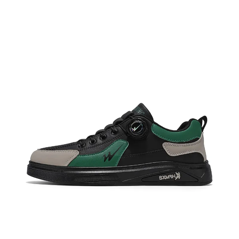 Binary Lightweight, Breathable, And Slip Resistant Low Top Casual Shoes Men's Black Green-0
