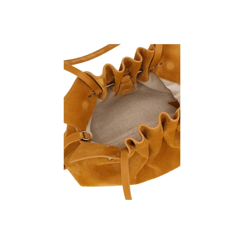 FERRAGAMO Nappa Leather Shoulder Bag Trumpets Women's Beige-3