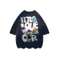 Navy Blue-Black White