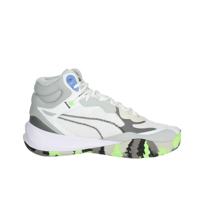 PUMA Playmaker Pro Anti Slip Wear Resistant Mid Top Basketball Shoes Men's White-1