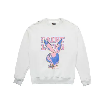 Playboy X SSSAINT LOUIS SSSAINT LOUIS X Playboy Co branded Series Sweatshirts Unisex White