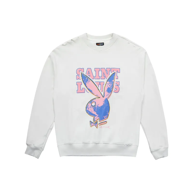 Playboy X SSSAINT LOUIS SSSAINT LOUIS X Playboy Co branded Series Sweatshirts Unisex White-0