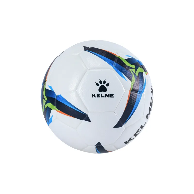 KELME Size 5 Ball Soccer PU Seamless Thermal bonding Unisex White Colorful Blue-2