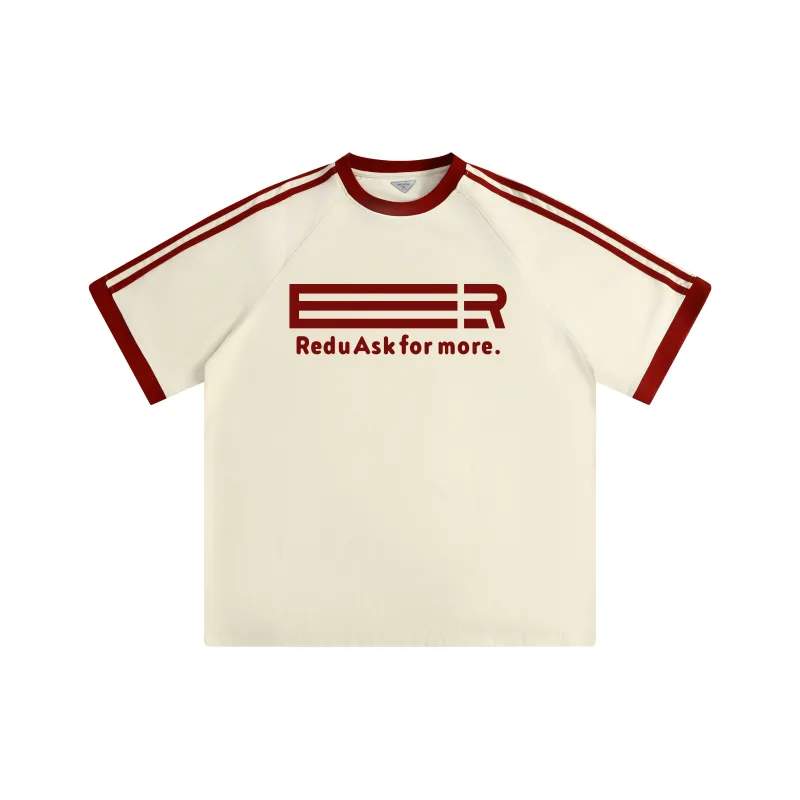 REDU T-Shirt Unisex White & Black Stripes-16