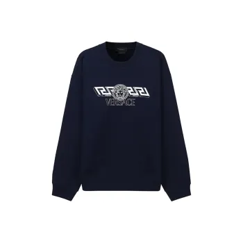 VERSACE Sweatshirts Men Navy Blue