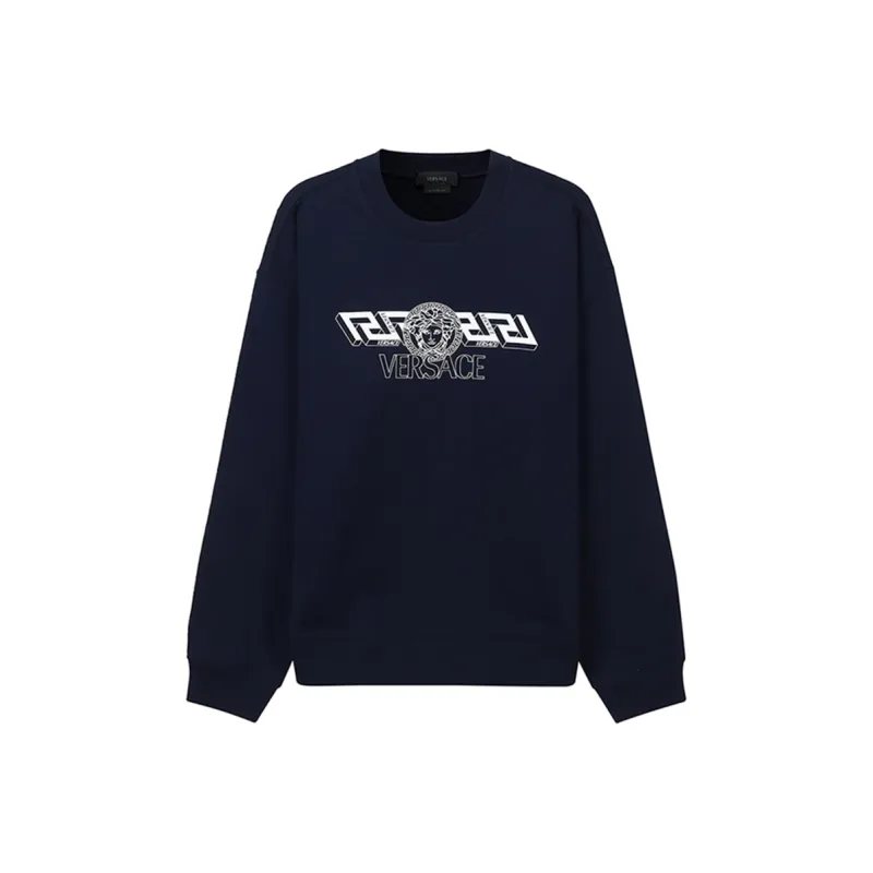 VERSACE Sweatshirts Men Navy Blue-0