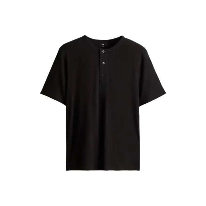 H&M T Shirts Men Black-0
