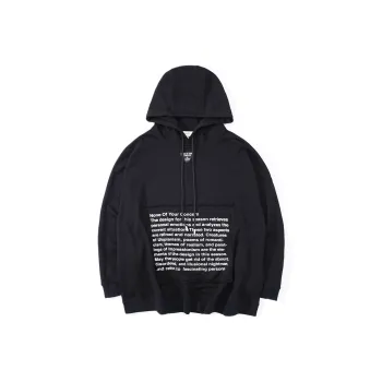 UNVESNO Hooded Loose Fit Regular Sweatshirt Unisex Black