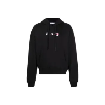 OFF WHITE Acrylic Arrow Logo Print Hooded Sweatshirt