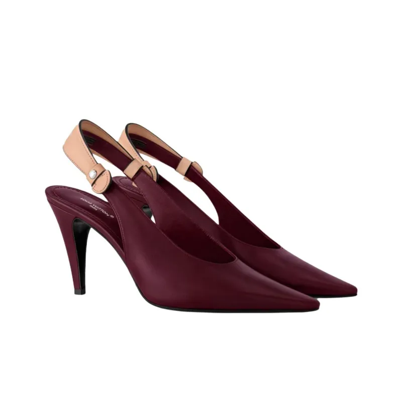 LOUIS VUITTON Legacy Slim Heel High Heels 9cm Women's Red-2