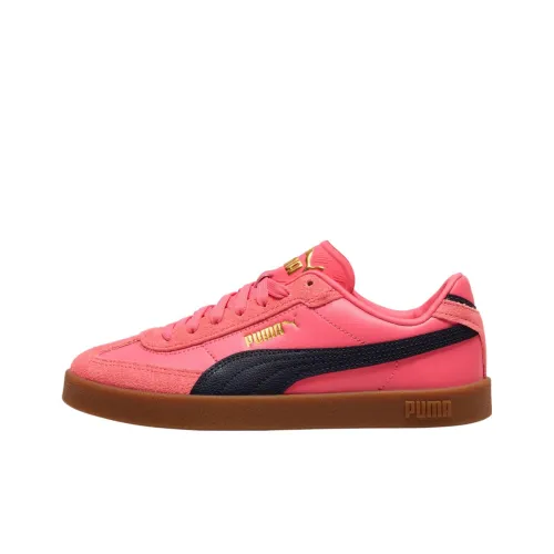 PUMA Club 2 Anti Slip Wear Resistant Low Top Skateboard Shoes Women's Red