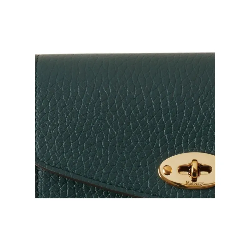 Mulberry Darley Coarse Grain Leather Wallet Medium Size Women's Classic Green-2