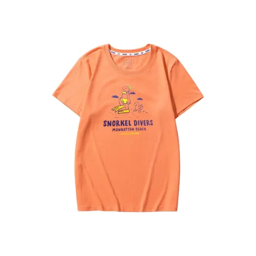 Skechers Colorful T Shirt Unisex Coral Golden Orange