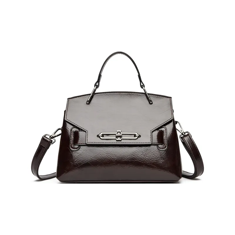 Yalu Waxed Leather Shoulder Bag, Crossbody Bag, Handbag Women's Multicolor-11