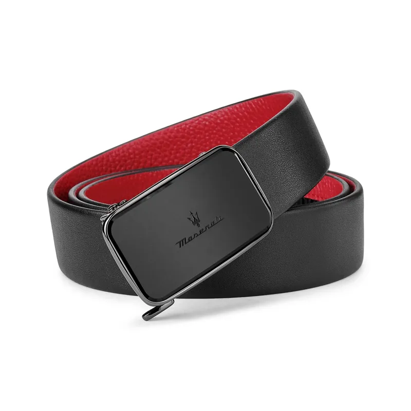 Maserati Cow Leather Belts Men's Width 3.4cm-5
