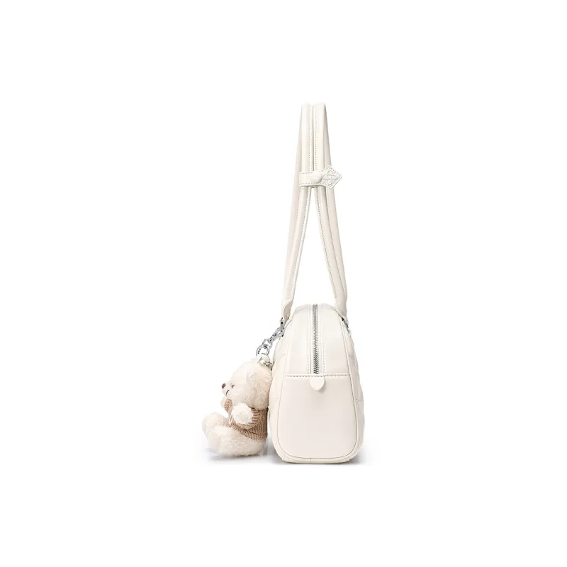 JUST STAR Synthetic Leather Shoulder Bag Regular Women's White Black Pink-1