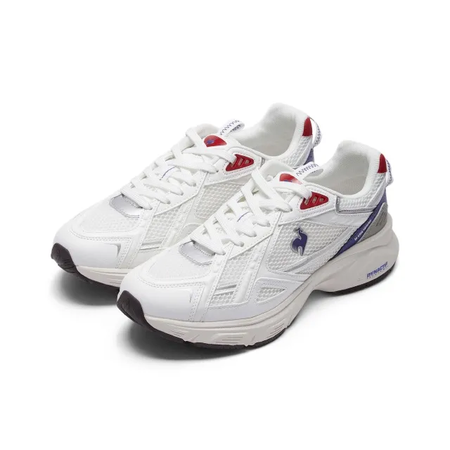 Le Coq Sportif Cushioning And Breathable Low Top Chunky Sneakers Unisex White Blue Red-1