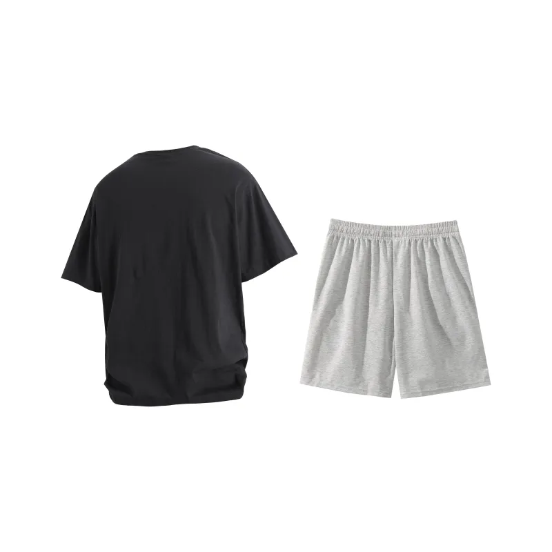 OGEK Casual Sportswear Unisex Black+Black Shorts-7