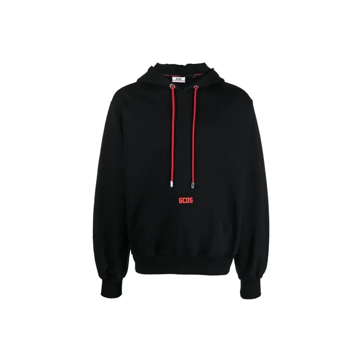 GCDS Logo Patch Drawstring Hoodie-0