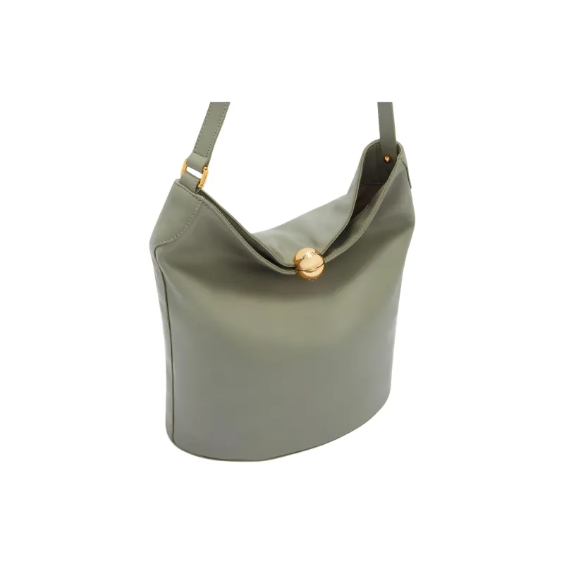 Furla Calfskin Bucket Bag, Handbag, Shoulder Bag Trumpets Women's Green-2