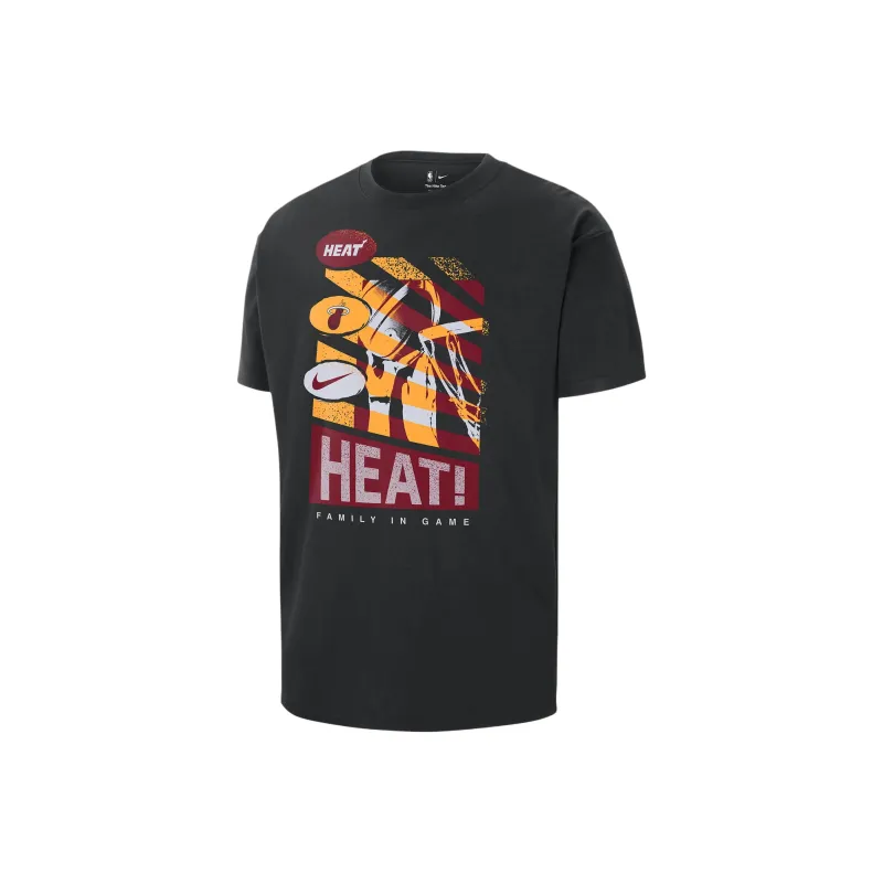 Nike x NBA Collaboration Miami Heat Courtside T-Shirt Men's Black-0