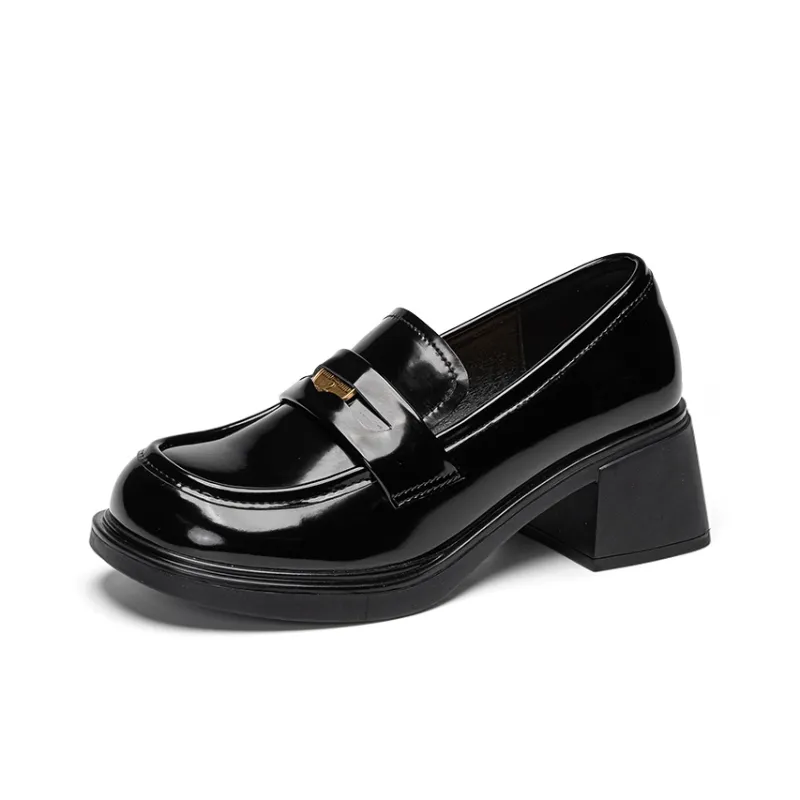 EXULL Q Loafers 5.5CM Women's Black-1