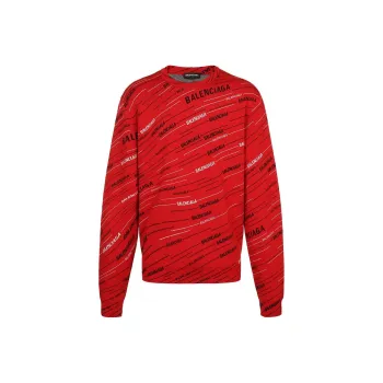 Balenciaga Logo Jacquard Wool Sweater