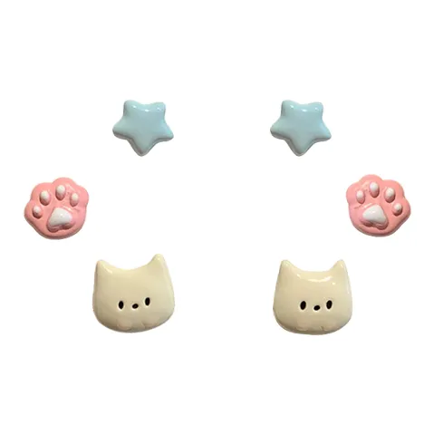 WANLIACC Alloy Stud Earrings Set Women's-6