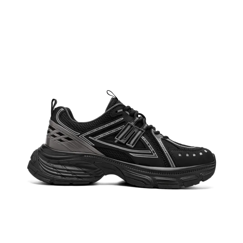 JEEP SPIRIT Chunky Sneakers Men Low Top Graphite Black-1