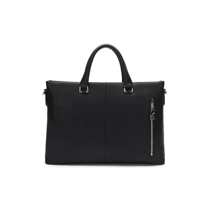 Satchi Cow Leather Handbags Briefcases Regular Men's Black-3
