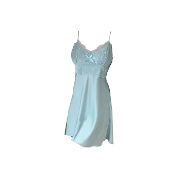 Qiao Ni Tong Nightgown Women's Sky Blue