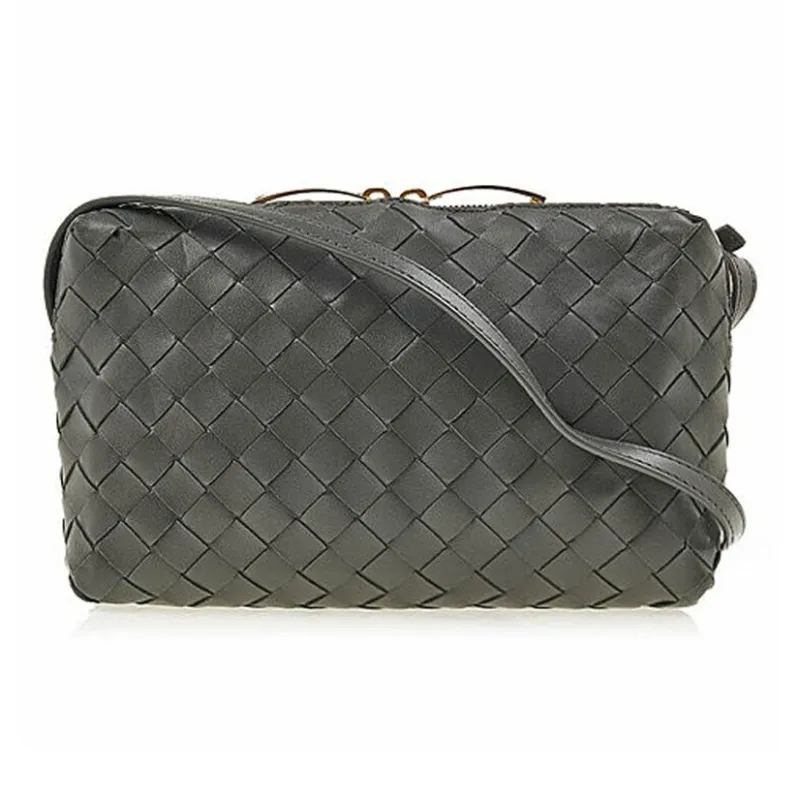 Bottega Veneta Intrecciato Sheepskin Shoulder Bag Regular Unisex Dark Gray-2