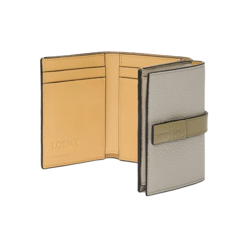 LOEWE Cow Leather Wallet Women's Shell Gray With Eucalyptus Wood Color-4