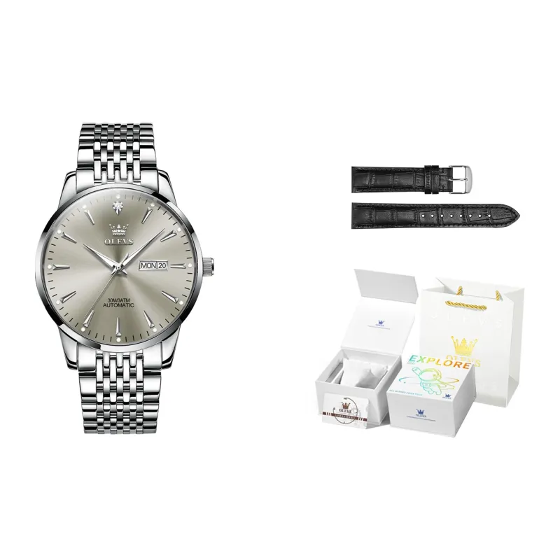 OLEVS Wisdom Series Mechanical Movement Watch Men's Watches Silver Dial-23