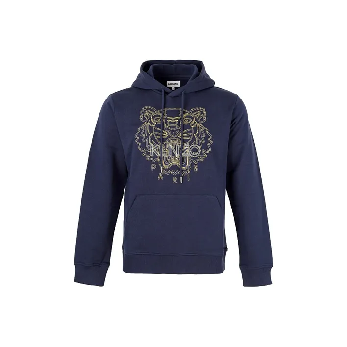 KENZO Tiger Embroidered Drawstring Hoodie-0