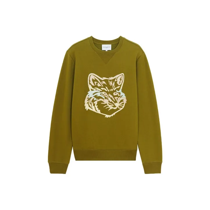 Maison Kitsune Sweatshirts Men Brown Yellow-0