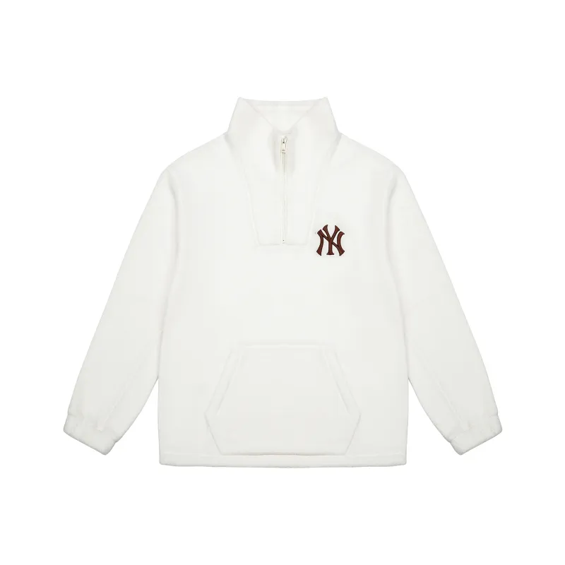 MLB New York Yankees Sweatshirts Unisex Cream-0