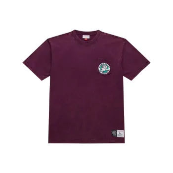 Mitchell & Ness x NHL Anaheim Ducks Vintage Logo Fade Away Premium Pocket T Shirt Men's Purple