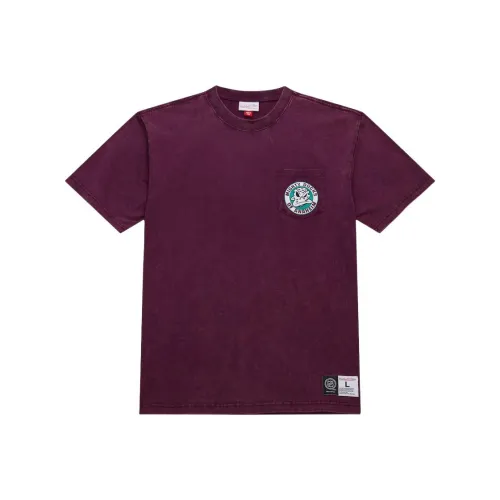 Mitchell & Ness x NHL Anaheim Ducks Vintage Logo Fade Away Premium Pocket T Shirt Men's Purple