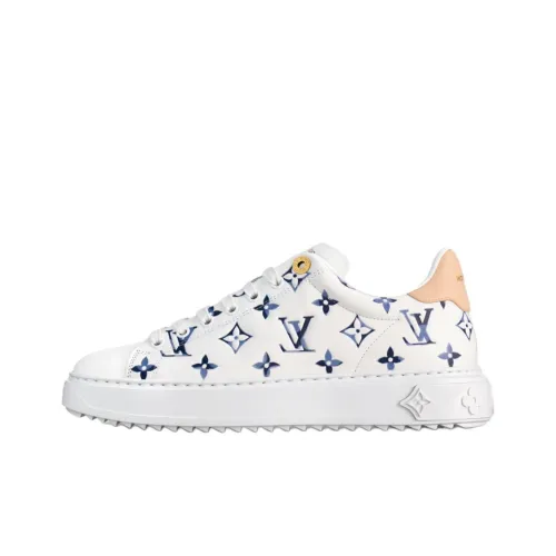 LOUIS VUITTON Time Out Low Top Skateboard Shoes Women's White