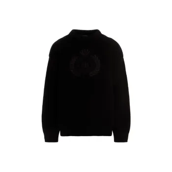 Balenciaga Bb Laurel Crown Logo Crewneck Knitted Sweater
