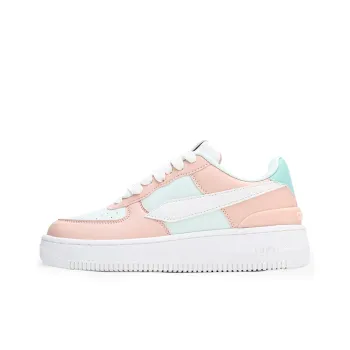GLO BULL Wear Resistant Breathable Height Increasing Low Top Skateboard Shoes Women's White Pink Light Moon